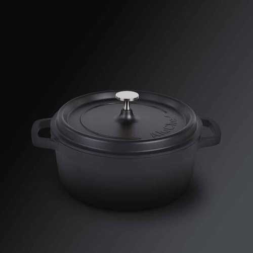 AluChef Round Casserole Matte Black - For EcoServe Small Stand