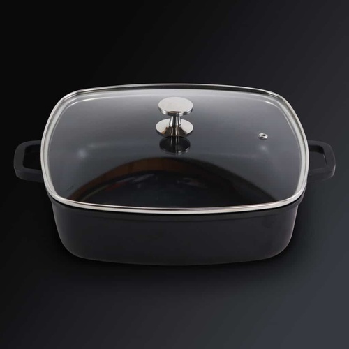 AluChef Square Shallow Casserole Matte Black