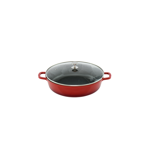 AluChef Shallow Round Casserole Red 