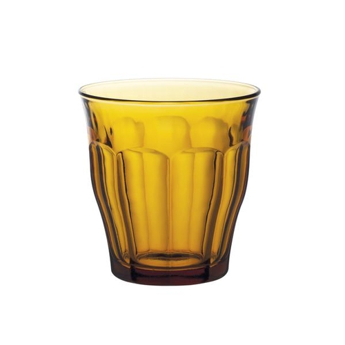 250ml Amber Picardie Tumbler Glass - (Boxed in 6) 86mm x 90mm