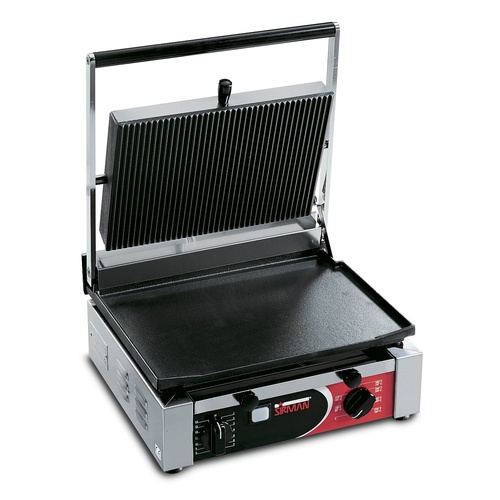 Sirman Single Panini Machine - Ribbed Top/Flat Bottom