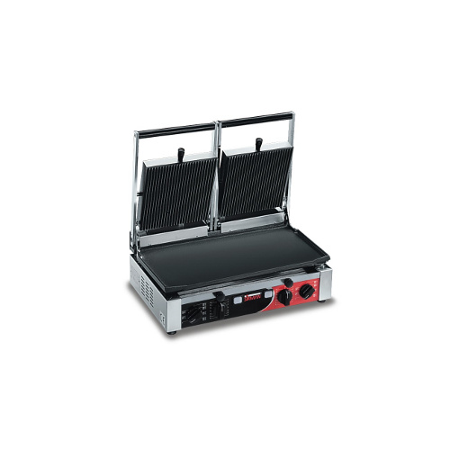 Sirman Double Panini Machine - Ribbed Top/Flat Bottom