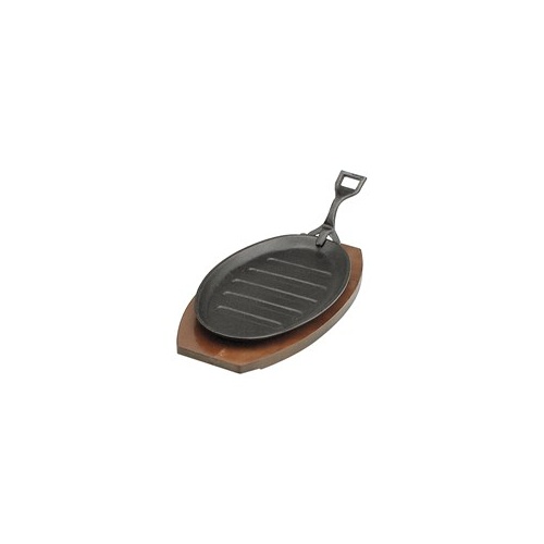 240x140mm Steak Sizzler Plate On Wood Base