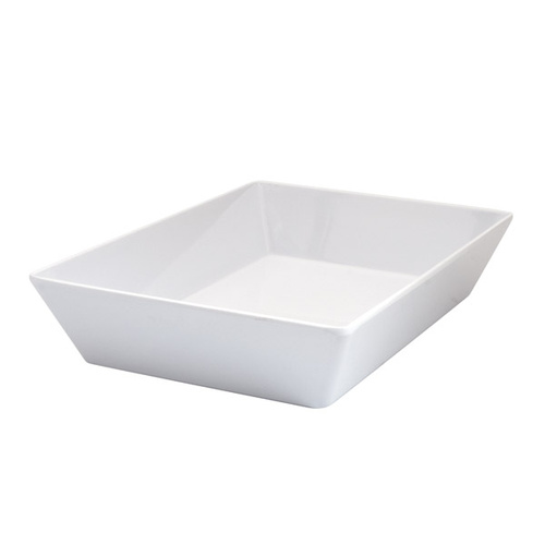 350 x 250 x 70mmH Rectangular Dish White - Melamine