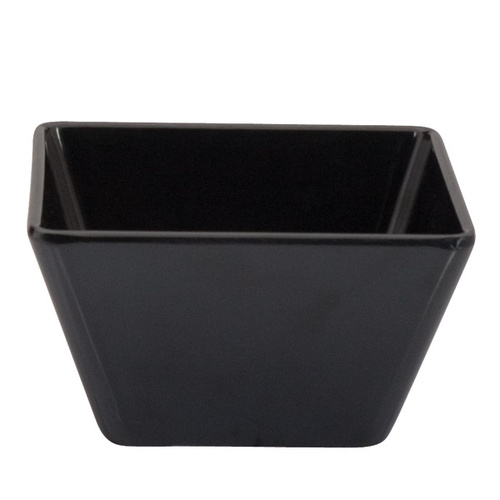 130 x 13 0x 70mmH Black Square Bowl - Melamine
