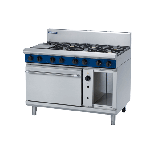 Blueseal Gas Range with  Convection Oven, can be supplied with 8 hobs or grill plate options, 1200mm wide 