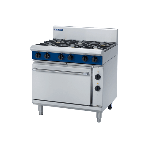 Gas Range with Electric Oven, options 6 hob, or grill plates. Please select A, B, C, D