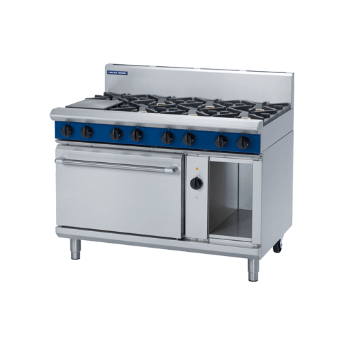 Blue Seal GE58 Gas range with electric Convection Oven With 8 Hobs - 1200mm Wide (options with grill plate)