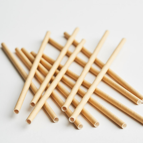 Straight Paper Straw Kraft Brown (Pkt 250) Green Bean