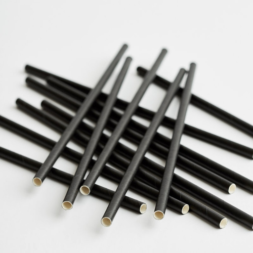 Cocktail Paper Straw Black (Pkt 250) Green Bean