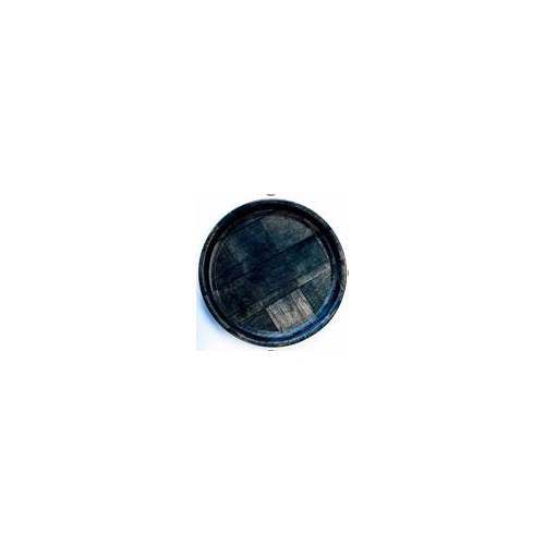  Black Woven Wood Round Tray