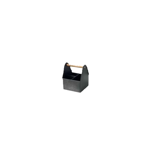 Utensil Caddy 3 Compartment Black Wood Handle - 