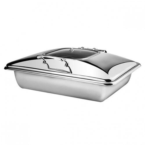 Athena Princess Rectangular Induction Chafer With Glass and Stainless Lid