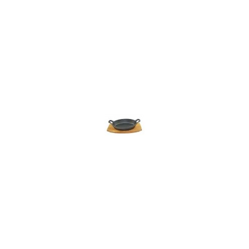 170x125mm Oval Cast Iron Baker with wooden tray - Pyrolux