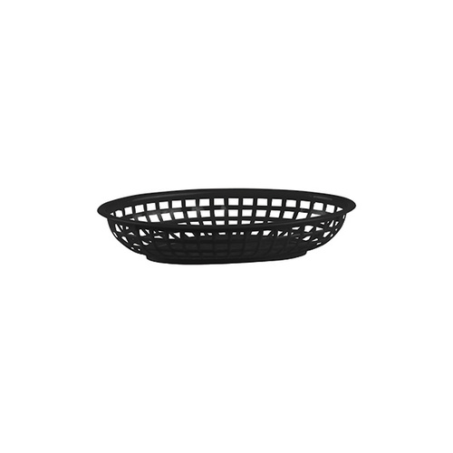 Oval Basket Black Plastic