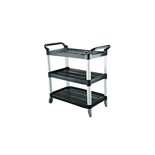 3 Tier Trolley Black Plastic Caterrex 