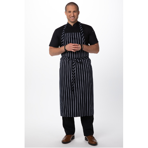 Apron Bib Extra Large Navy/White Stripe No Pocket 