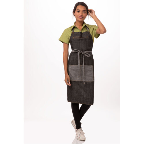 Manhattan Bib Apron Black/Denim 