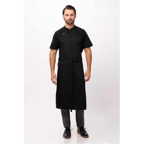 Black Brio Chefs Bib Apron with Pocket 