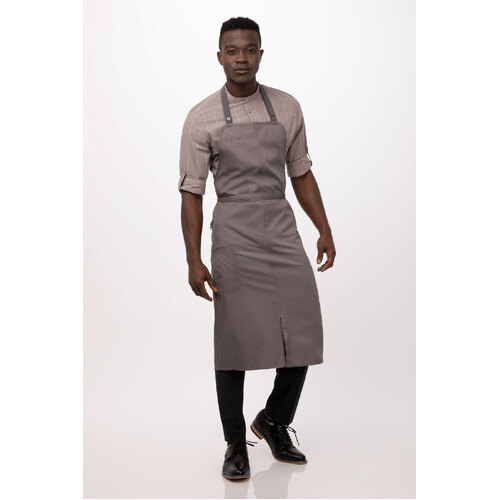 Brown Brio Chefs Bib Apron with Pocket
