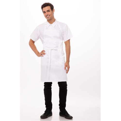 Apron Bib White No Pocket 
