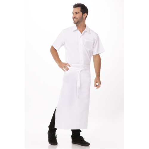 3/4 No Pocket Waist Apron White 