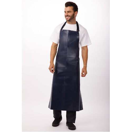 Long PVC Dishwasher Apron Navy