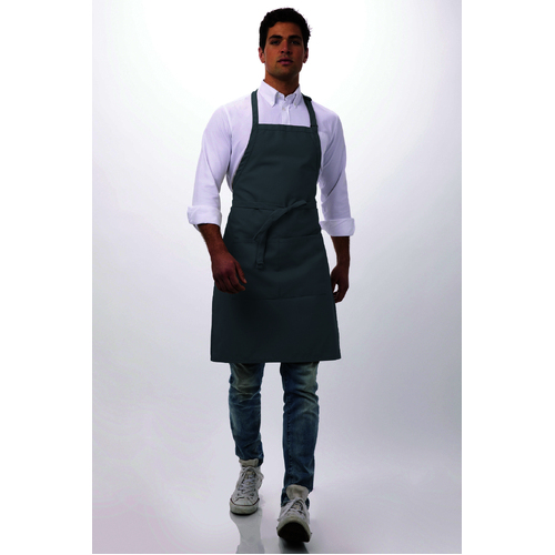 Bib Apron Grey with Pocket 