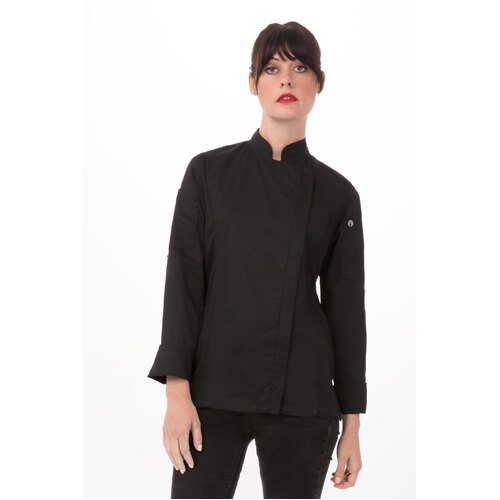 Hartford Black Chef Jacket Long Sleeve with Zipper