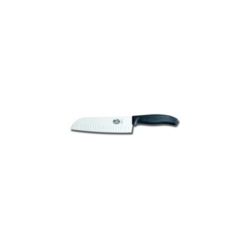 170mm Santoku Knife Fluted Edge Fibrox Black - Victorinox