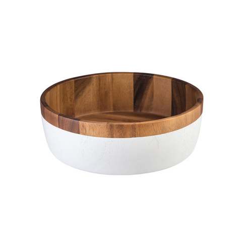 300x100mm Display Bowl, White base Wooden -Moda